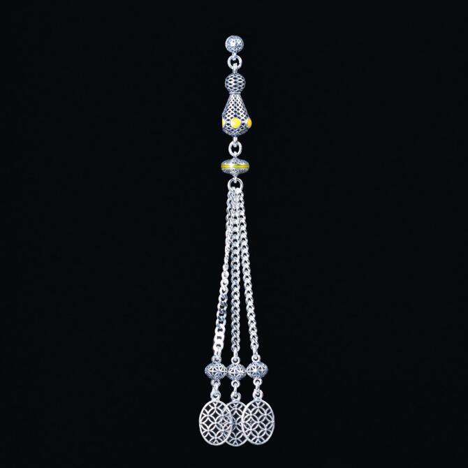 Kafes Tasarım Üçlü Halka Tesbih Püskülü - Tesbihcibaba