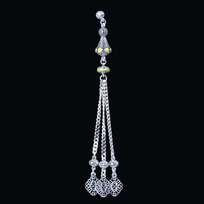 Kafes Tasarım Üçlü Lal Tesbih Püskülü - Tesbihcibaba