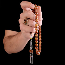 Buhara Collection Eşşsiz Renk Sıkma Kehribar Tesbih - 2