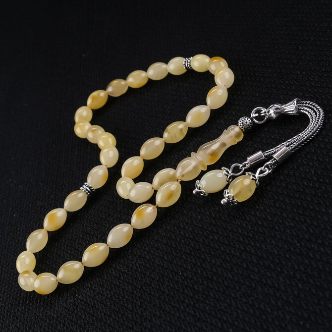 Kaliningrad Beyzi Cep Boy Damla Kehribar Tesbih - Tesbihcibaba