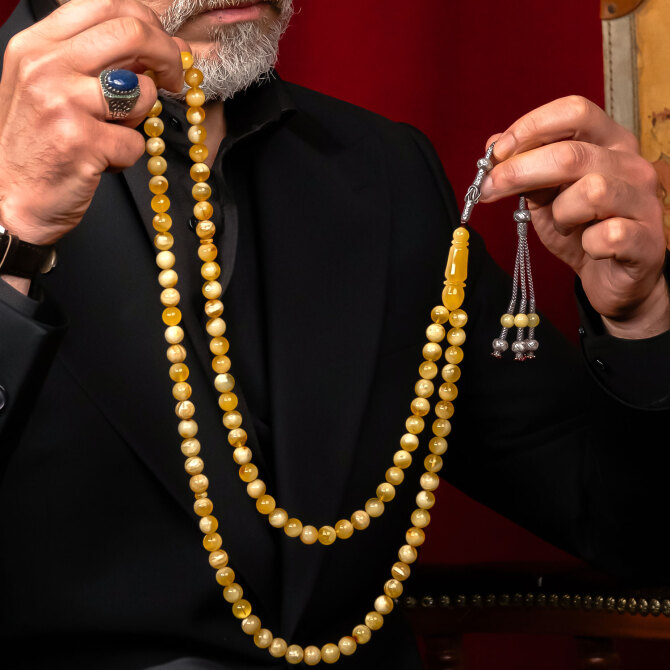 Kaliningrad Kazaz Kamçı Damla Kehribar Namaz Tesbih - Tesbihcibaba