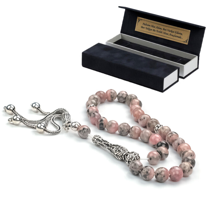 Kalp Çakrası Rodokrozit Taşı Tesbih - Tesbihcibaba