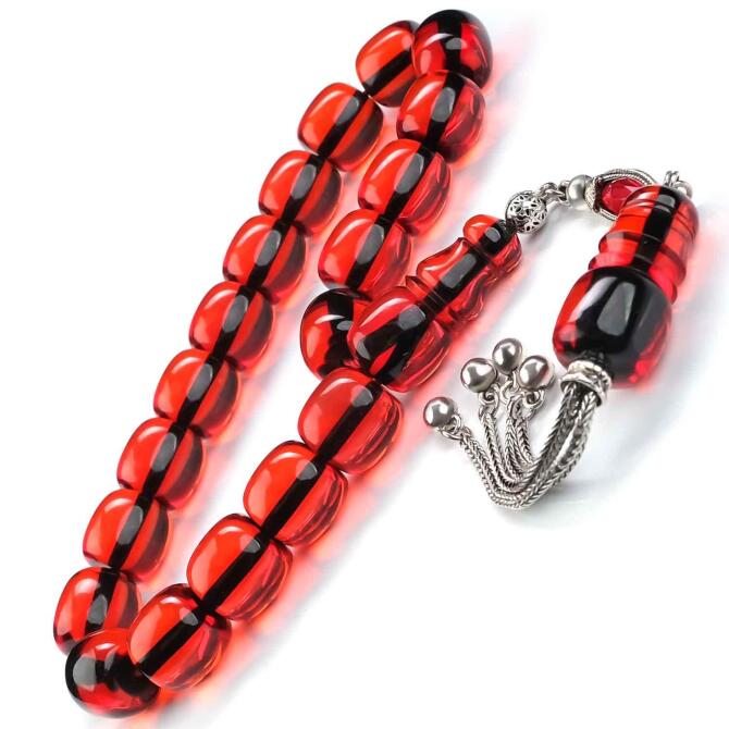 Kan Kızıl Maskot Ateş Kehribarı Tesbih - Tesbihcibaba