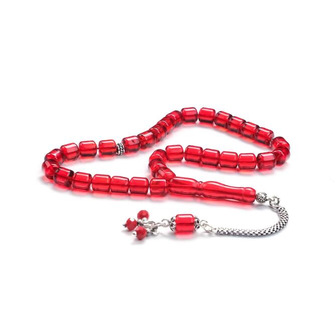 Kapsül Cep Boy Yakut Damla Kehribar Tesbih - Tesbihcibaba