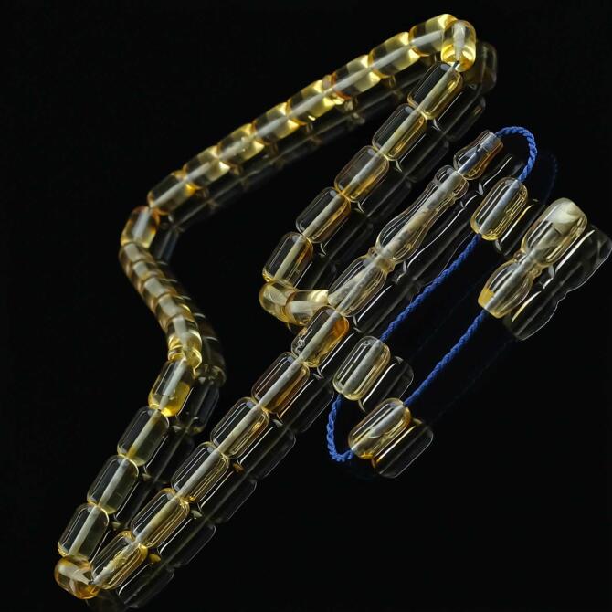 Kapsül Kesim Sistemli Damla Kehribar Tesbih - Tesbihcibaba