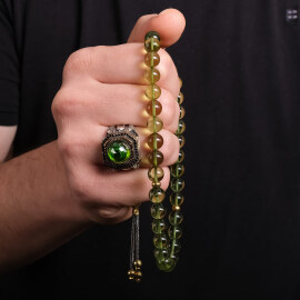 Karayip Elması Eşsiz Yapıda Damla Kehribar Tesbih - 2