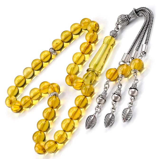 Karayip İncisi Mint Yeşil Damla Kehribar Tesbih - Tesbihcibaba