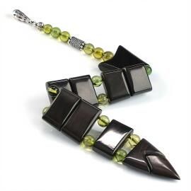 Karayip Taneli Kahverengi Oltu Balık Tesbih - 2