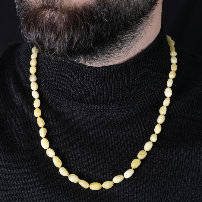 Kaya Damla Kehribar Kolye - Tesbihcibaba