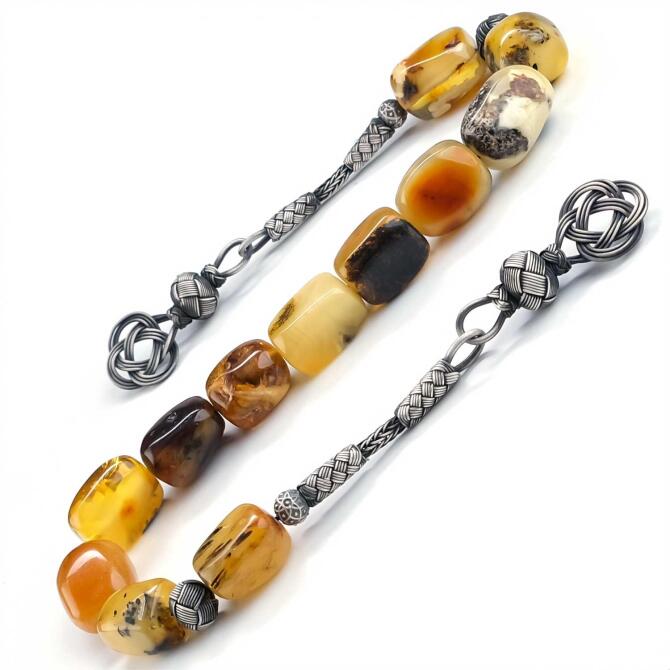 Kazaz Tamamen Doğal Kaya Damla Kehribar Zaza Tesbih - Tesbihcibaba