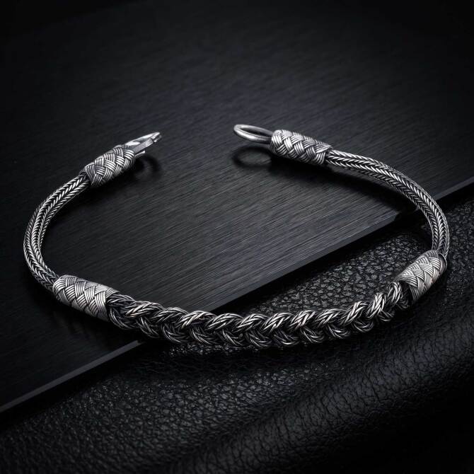 Kazaziye El Woven 1000 K Silver Men's Bracelet