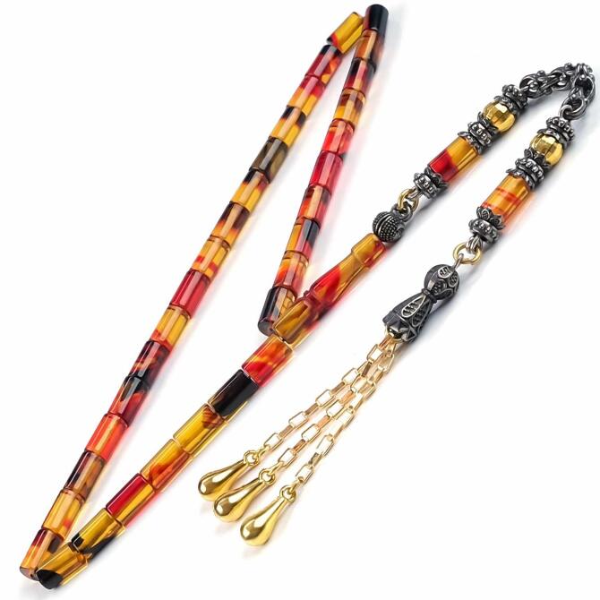 Kesme Mix Sıkma Kehribar Tesbih - Tesbihcibaba