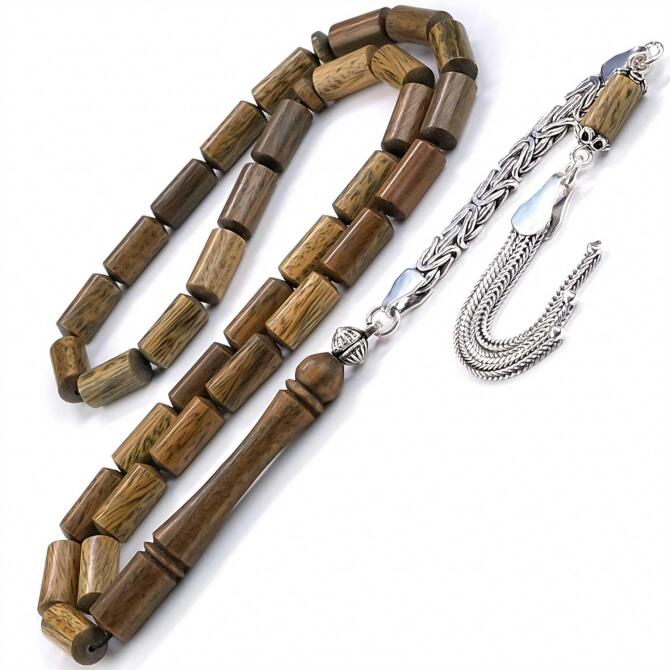 Kesme Pelesenk Gümüş Tasarım Tesbih - Tesbihcibaba