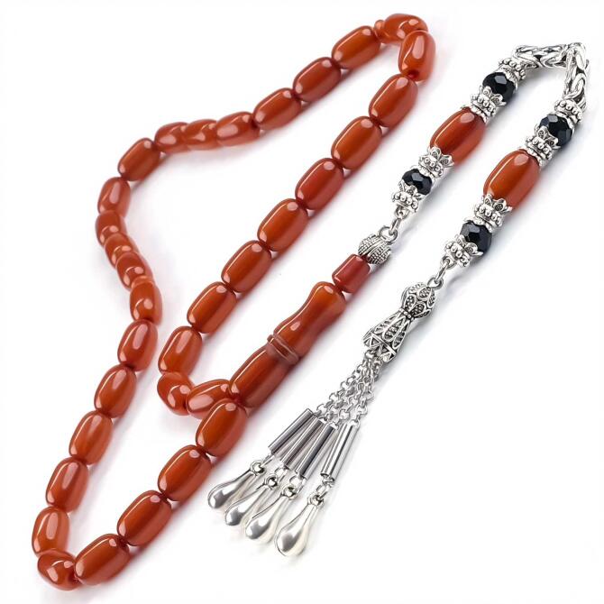 Kestane Kabuğu Kapsül Kesim Sıkma Kehribar Tesbih - Tesbihcibaba