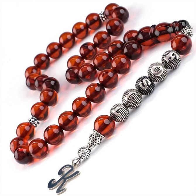 Kestane Renk Adına Özel Damla Kehribar Tesbih - Tesbihcibaba