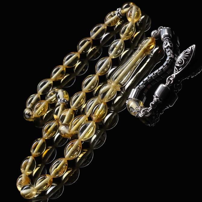 Kırlangıç İmame Beyzi Damla Kehribar Tesbih - Tesbihcibaba