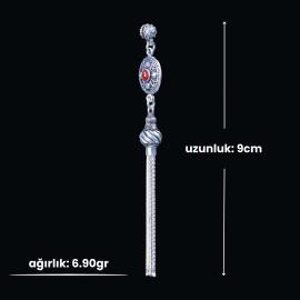 Kırmızı Zirkon Çeşm-i Bülbül Tasarım Tesbih Püskülü - 2