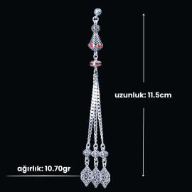 Kırmızı Zirkon Üçlü Lal Tesbih Püskülü - 2