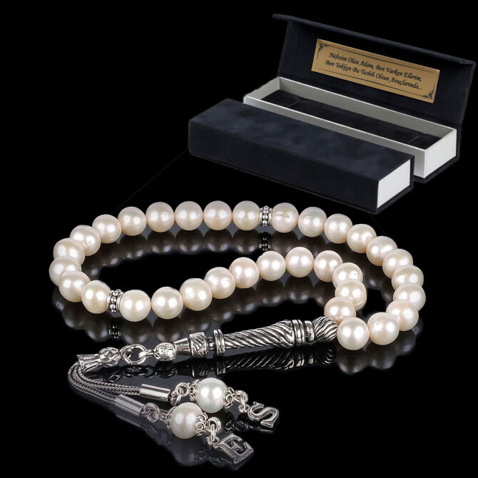 Kişiye Özel Harfli Püsküllü İnci Tesbih - Tesbihcibaba