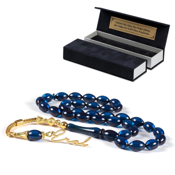 Kişiye Özel İmzalı Sıkma Kehribar İsimli Tesbih - Tesbihcibaba