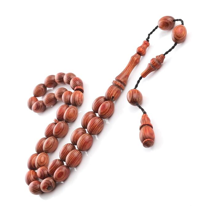 Alkan Usta İşçilik Kızıl Kiraz Kafur Ağacı Tesbih - Tesbihcibaba