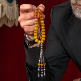 Koleksiyoner Gözdesi Ata Yadigarı Osmanlı Kehribar Tesbih - 1