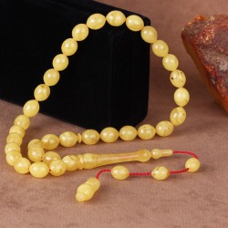Koleksiyonluk El Yapımı Has Kehribar Tesbih - 3