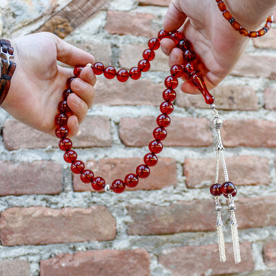 Koleksiyonluk Ottoman Fire Amber Prayer Beads