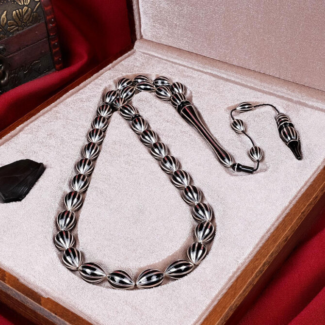 Koleksiyonluk Usta İşi Erzurum Oltu Taşı Tesbih - Tesbihcibaba