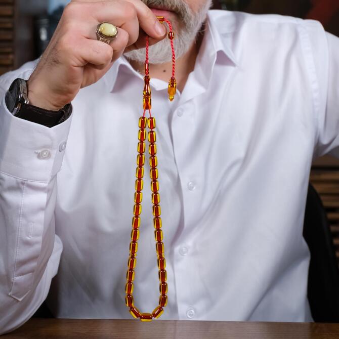 Ata Yadigarı Eşsiz Osmanlı Ateş Kehribar Tesbih - Tesbihcibaba