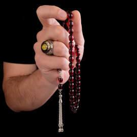 Koyu Kızıl Ateş Kehribarı Tesbih - 2