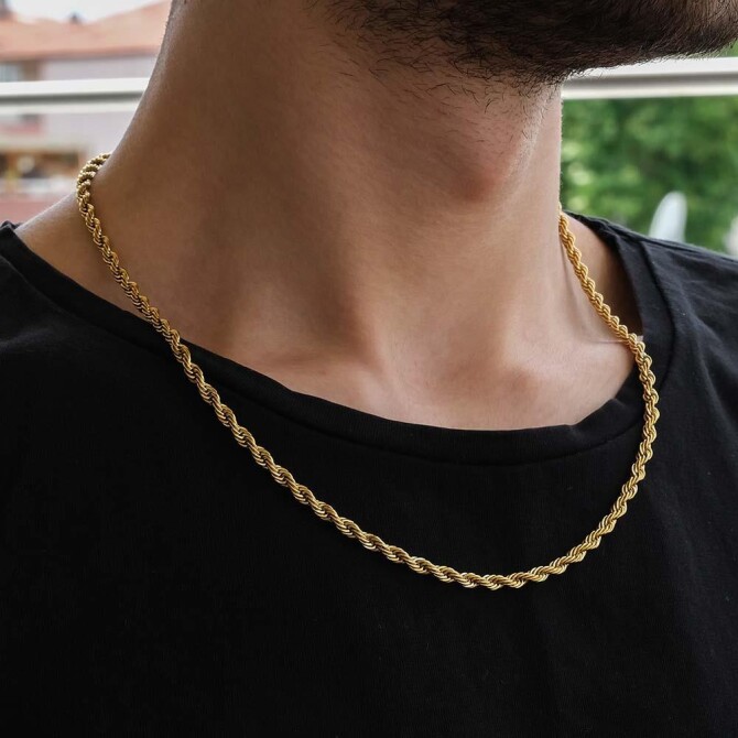 Kral Twist Stainless Steel Men's Necklace