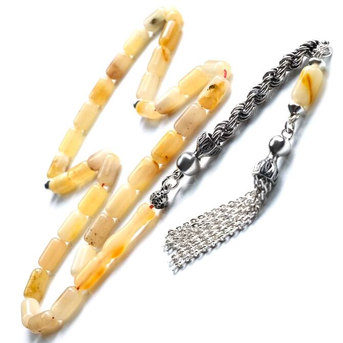 Kral Zincir Tiger Kaya Damla Kehribar Tesbih - Tesbihcibaba