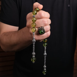 Kristal Kesim Karayip İncisi Zaza Damla Kehribar Tesbih - 2