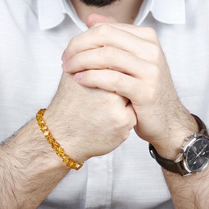 Kristal Kesim Popüler Renk Damla Kehribar Bileklik - Tesbihcibaba