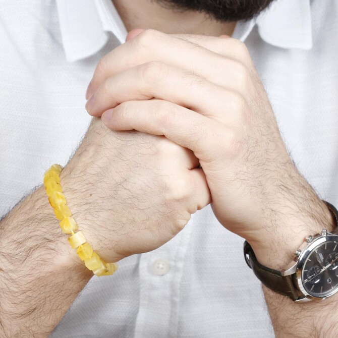 Küp Kesim Popüler Damla Kehribar Bileklik - Tesbihcibaba