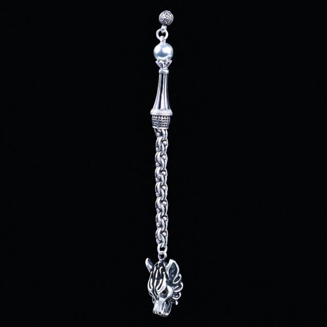 Kurt Başlı Örme Zincir Tesbih Püskülü - Tesbihcibaba