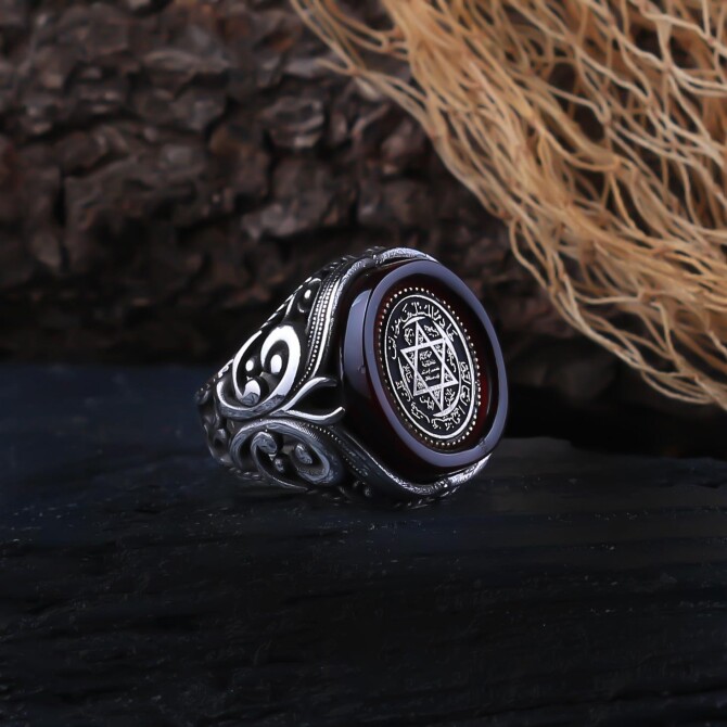 Âla Serisi Katalin on Mühr-ü Süleyman Silver Ring