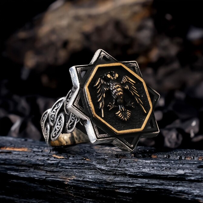 Seljuk Sancaktar 925 K Silver Ring