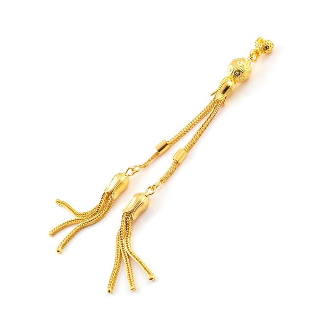 Lale Model Yaldız Kaplama Gümüş Tesbih Püskülü - Tesbihcibaba