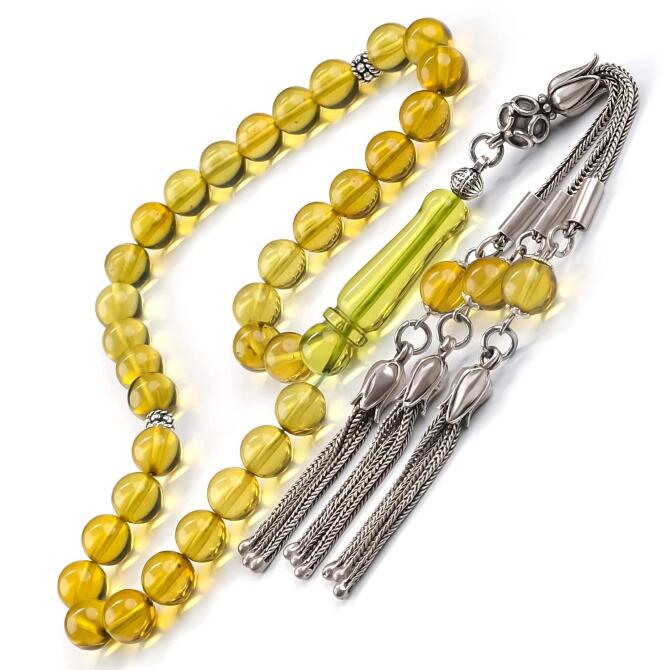 Lale Püskül Karayip Damla Kehribar Tesbih - Tesbihcibaba