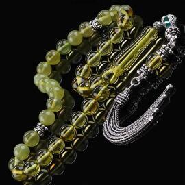 Lime Buğulu Karayip Damla Kehribar Tesbih - Tesbihcibaba