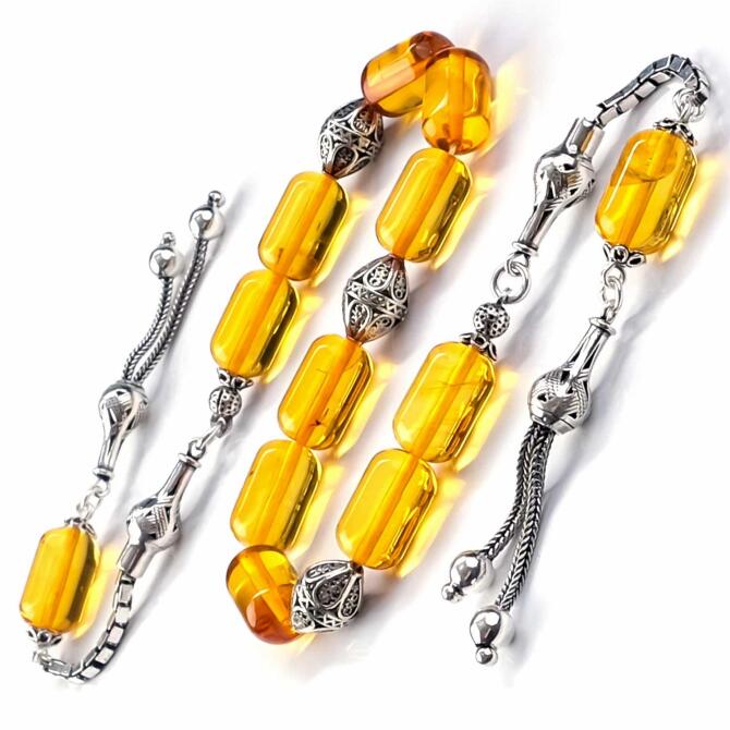 Litvanya Altını Kapsül Kesim Damla Kehribar Zaza Tesbih - Tesbihcibaba