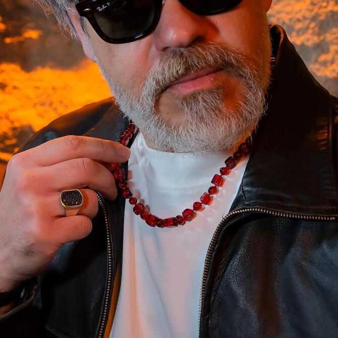 Litvanya Yakutu Tarzını Yansıt Damla Kehribar Kolye - Tesbihcibaba