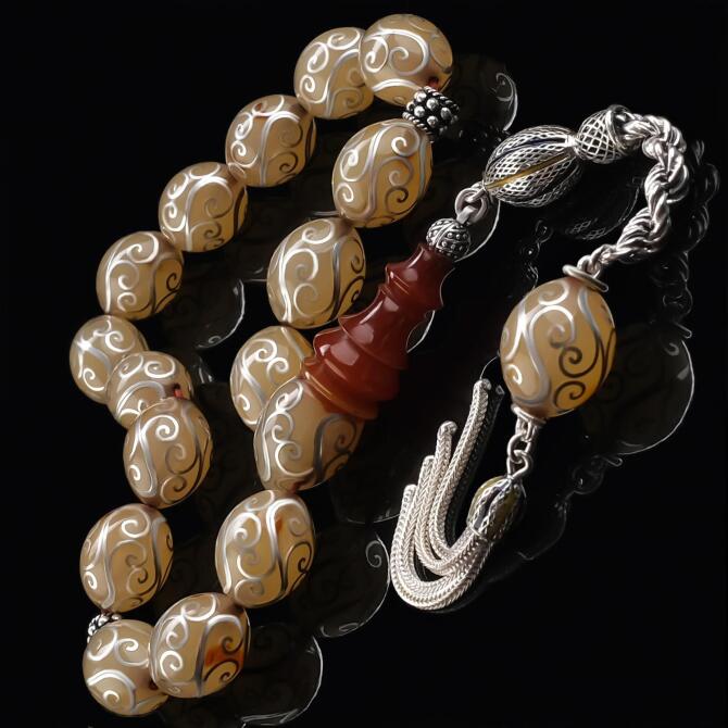 Luxury Collection Özel Renk Maskot Sıkma Kehribar Tesbih - Tesbihcibaba