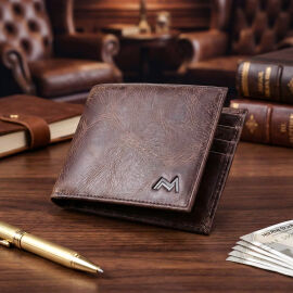 Mandarin Full Grain Crazy Berlin Erkek Deri Cüzdan - Tesbihcibaba