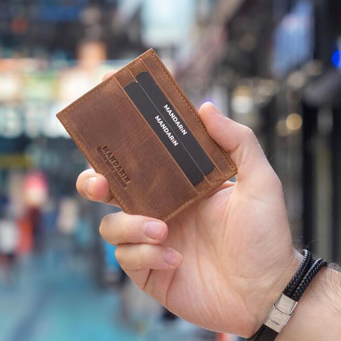 Mandarin Full Grain Crazy Lisbon Erkek Deri Kartlık - Tesbihcibaba