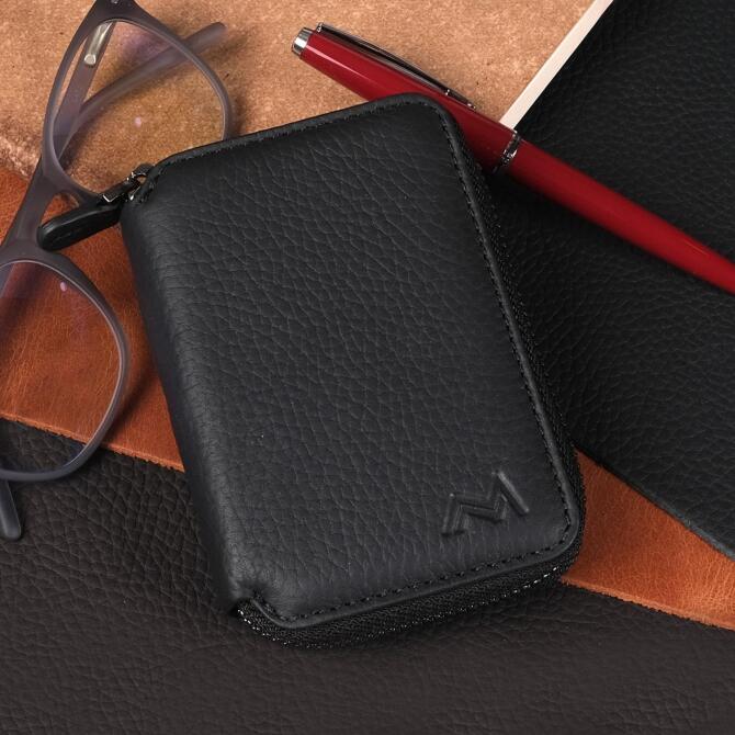 Mandarin Dark Way Fermuarlı Erkek Deri Kartlık - Tesbihcibaba