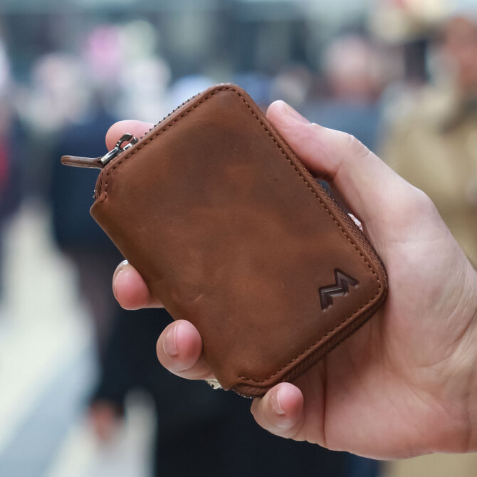 Mandarin Full Grain London Fermuarlı Erkek Deri Kartlık - Tesbihcibaba