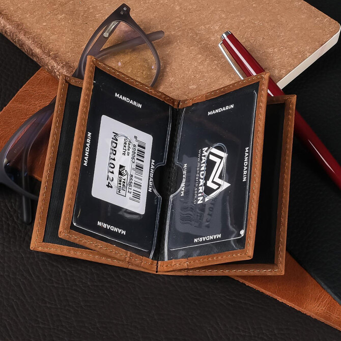 Mandarin Full Grain Madrid Erkek Deri Kartlık - Tesbihcibaba